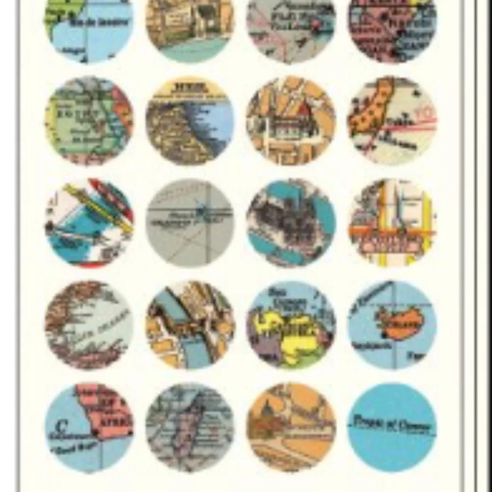 Vintage Maps - Cavallini & Co. Vintage Stickers NEW IN BOX